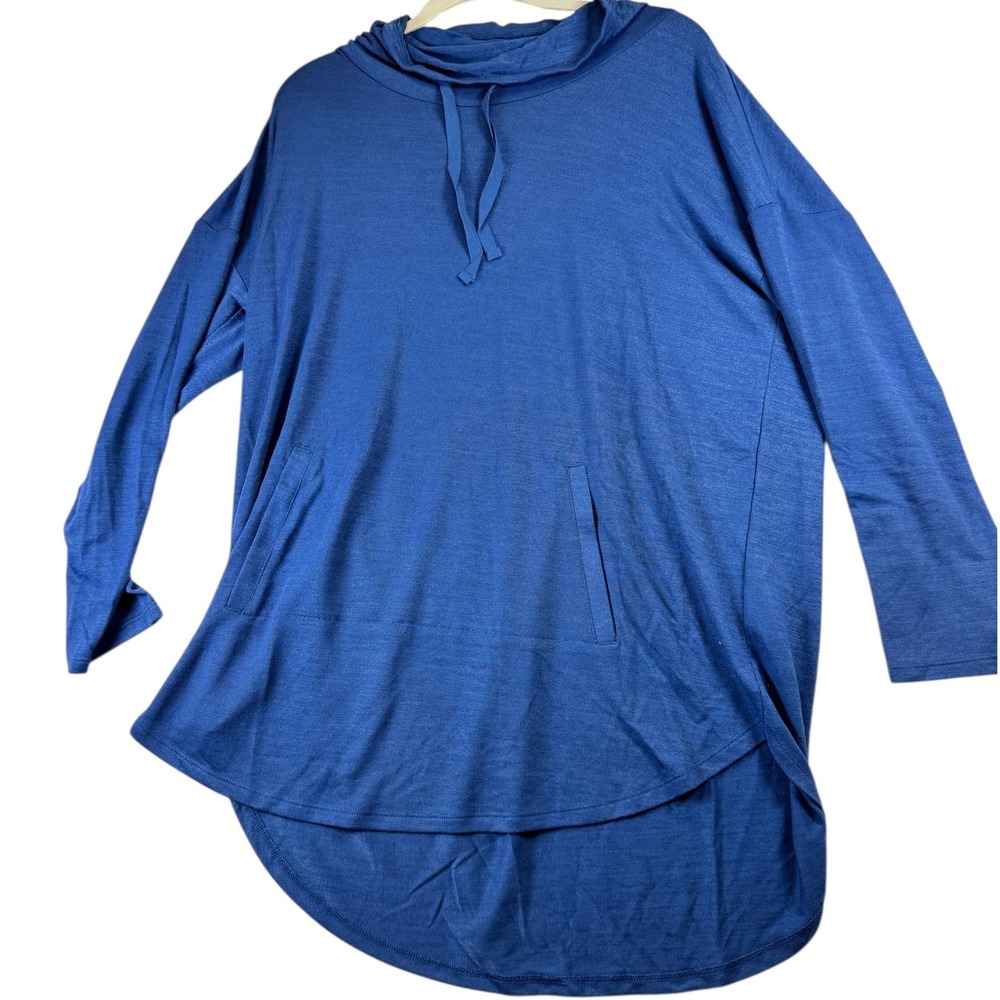 Banana Republic LuxeSpun XL Blue Cowl Neck Long Sleeve Tunic Top Dress NWT
